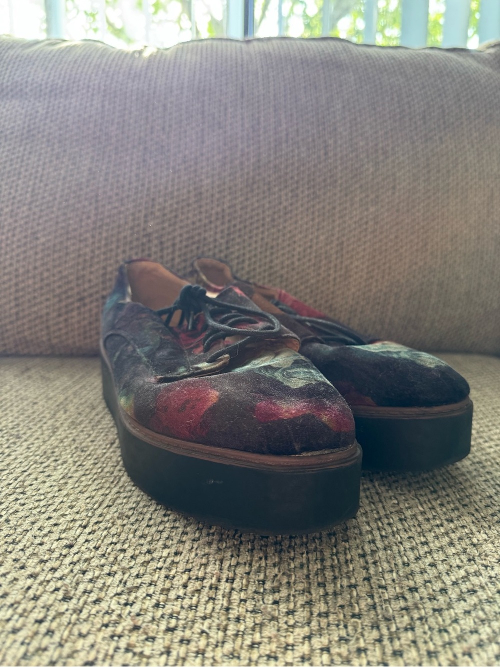 Women’s Multicolor Suede Lace-Up Platform Shoes
